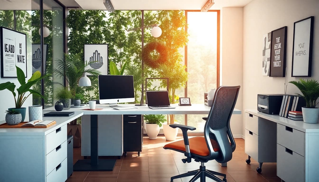 Die Webseite https://alvionz.de/ zeigt ein modernes Büro für produktives Arbeiten.