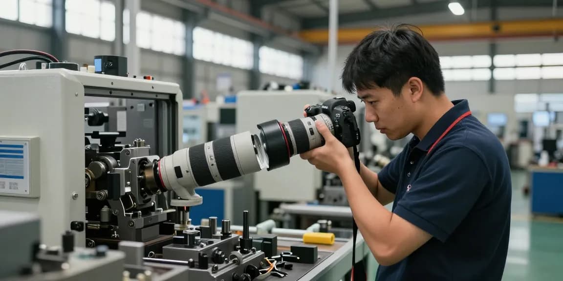Fotografo Industriale che cattura macchinari e processi produttivi in un ambiente industriale.