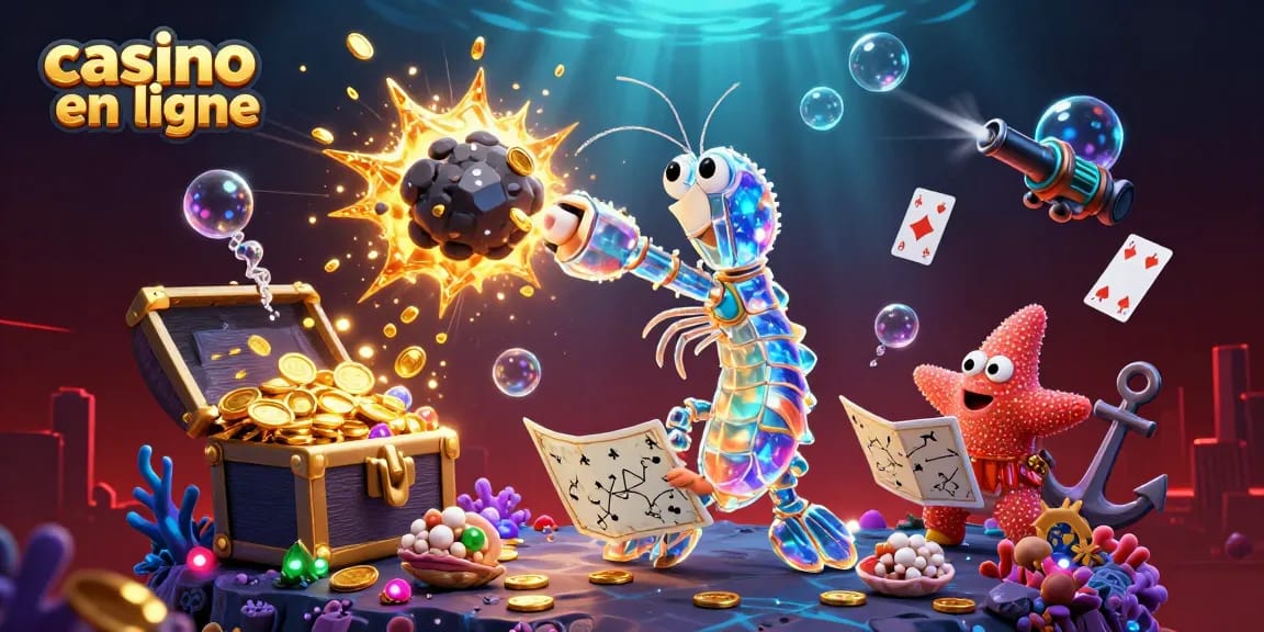 Visualisez le casino en ligne avec la lumière vibrante des machines à sous et les gains éclatants.