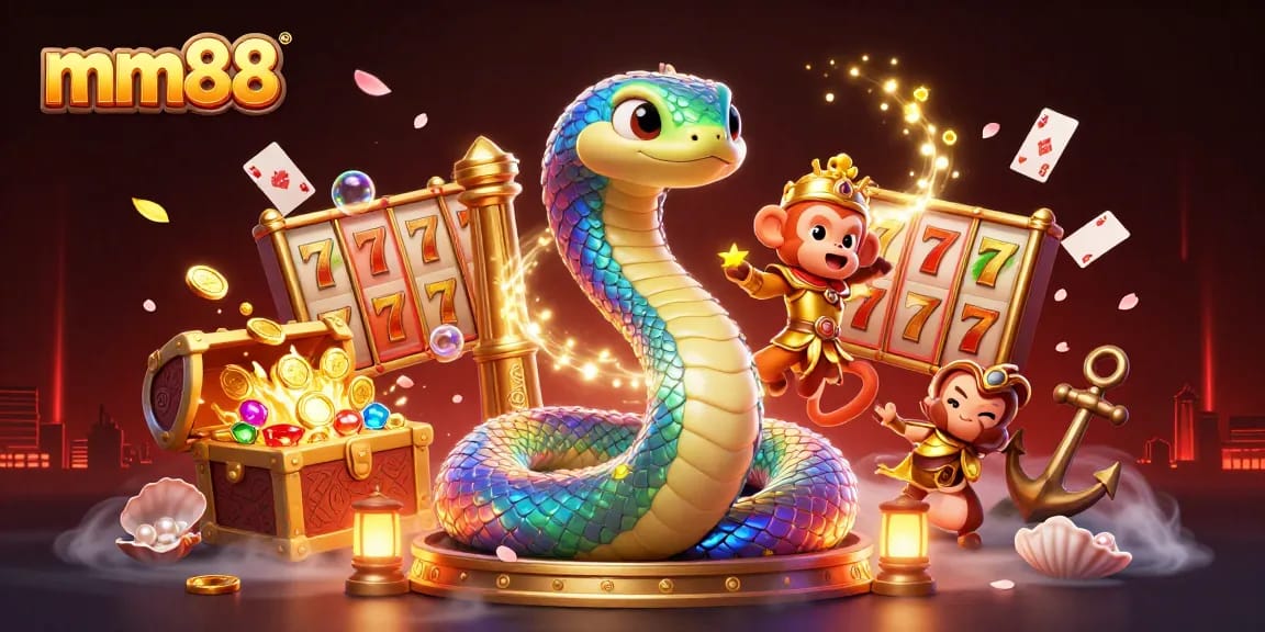 Experience the magic of mm88 slots with vibrant characters and lush casino elements.
