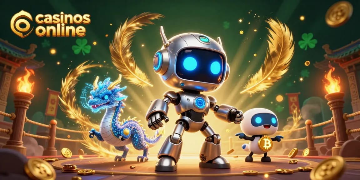 Casinos online: disfruta de un ambiente vibrante con robots y dragones holográficos en acción.