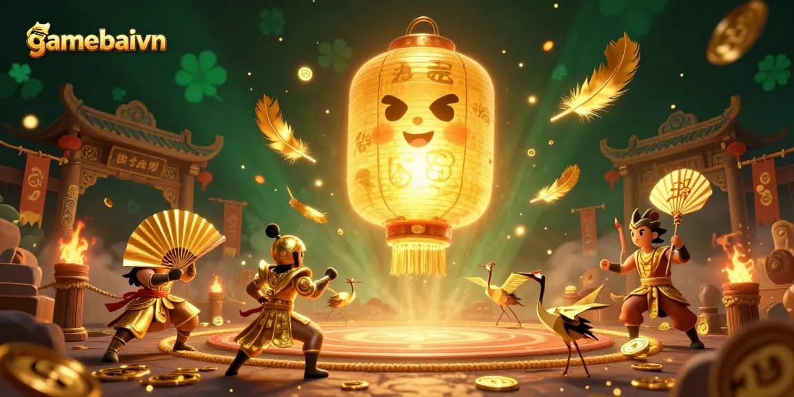 Experience thrilling poker challenges with gamebaivn's enchanting spirit and warriors in a vibrant casino.
