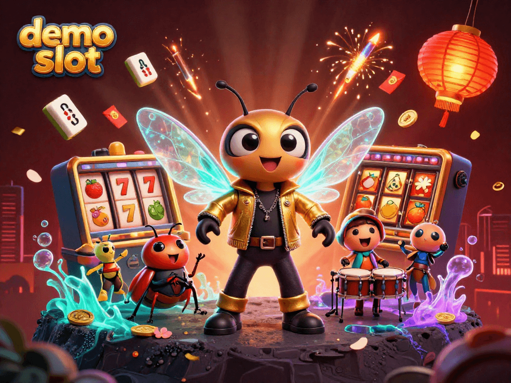 Demo slot menggambarkan cicada rock star 3D dan elemen judi yang kaya, meruap semangat bermain.