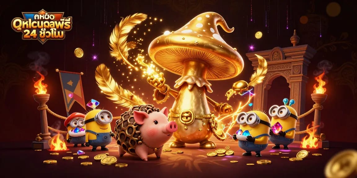 Experience ดูหนังออนไลน์ฟรี 24 ชั่วโมง with a magical mushroom wizard amidst gold and treasure.