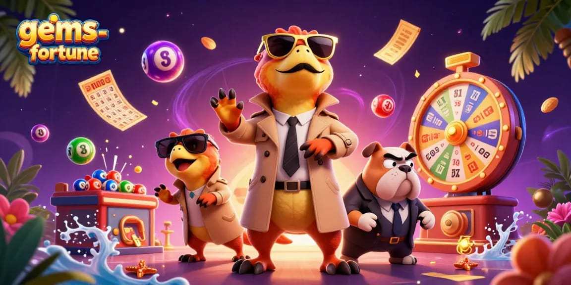 Engage with gems-fortune as raptors in a trench coat approach a VIP casino lounge.