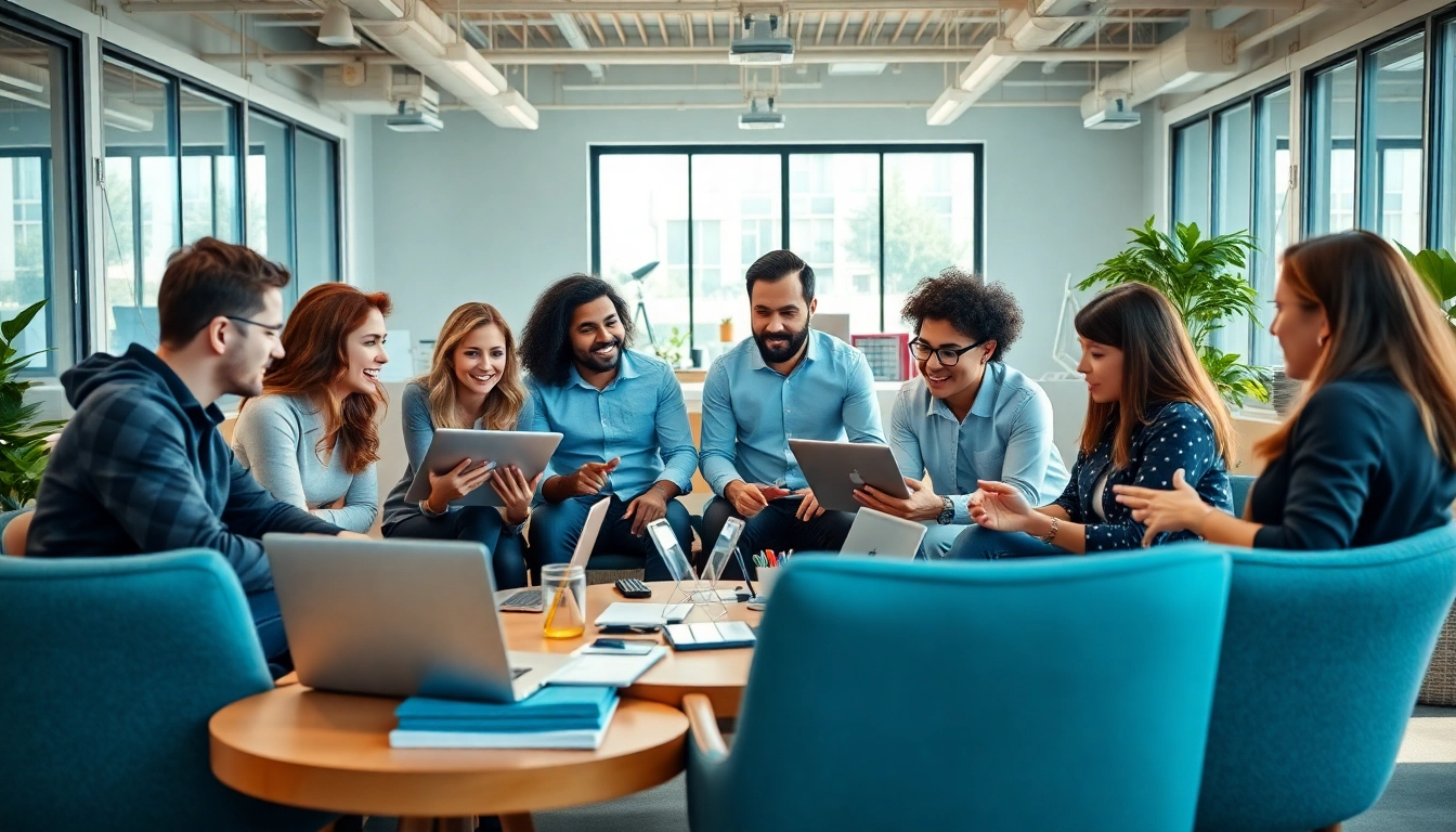 Optimierung der digitalen Marketingstrategien auf https://alvionz.de/ durch engagiertes Team in moderner Büroatmosphäre