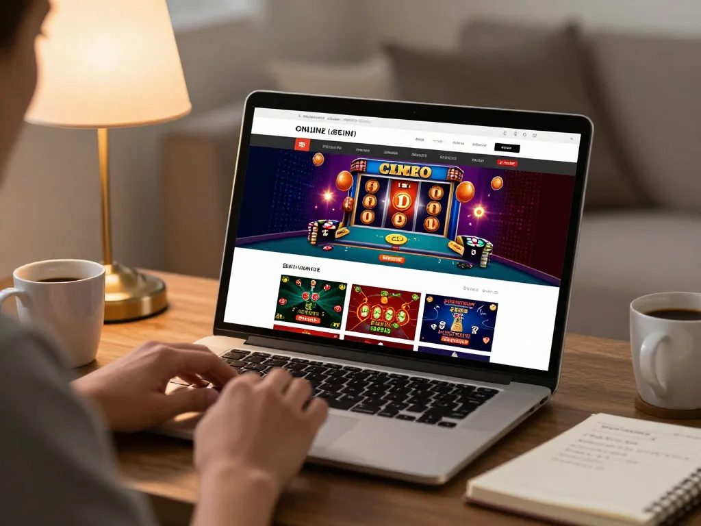 DH88 player engaging with online casino games on a laptop in a cozy home setting.