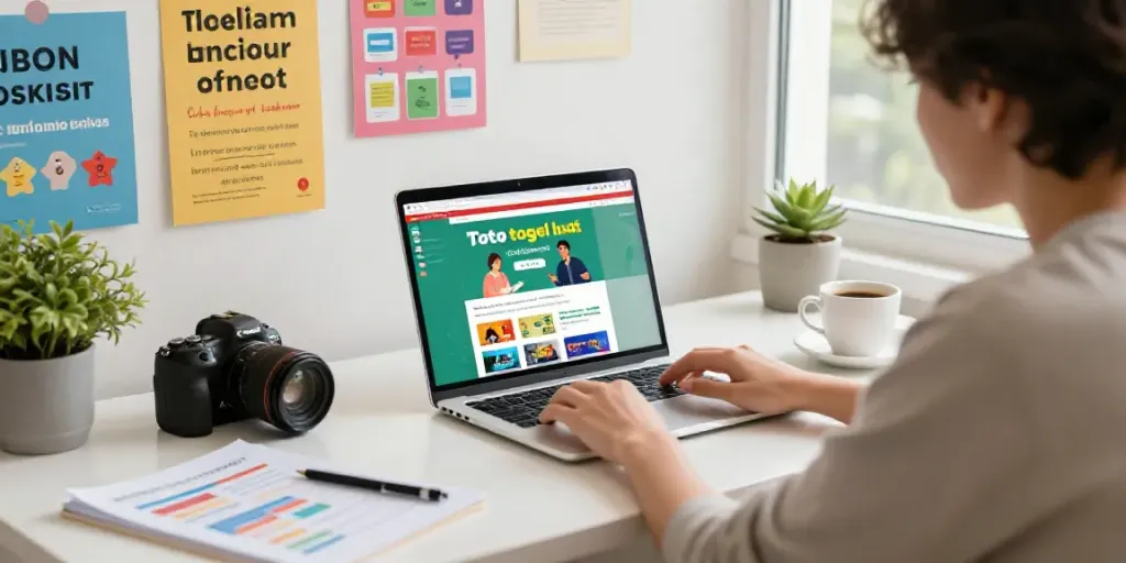 Online learning session focused on Toto togel with vibrant educational materials and interactive content.