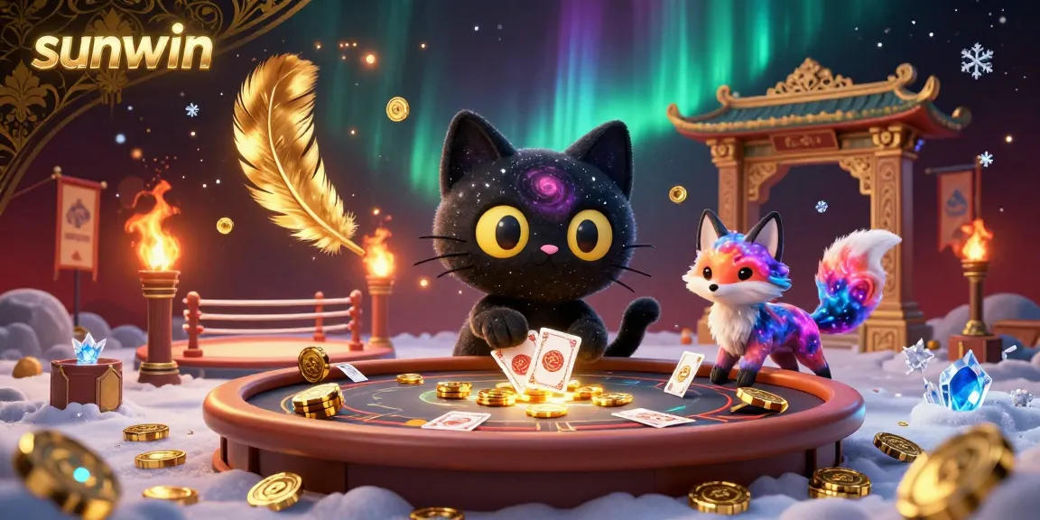 Experience the cosmic charm of sunwin as the captivating characters pull in casino gold and betting chips.