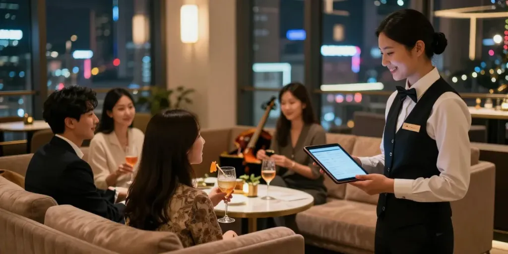 강남OP 서비스를 제공하는 고급스러운 라운지의 모습