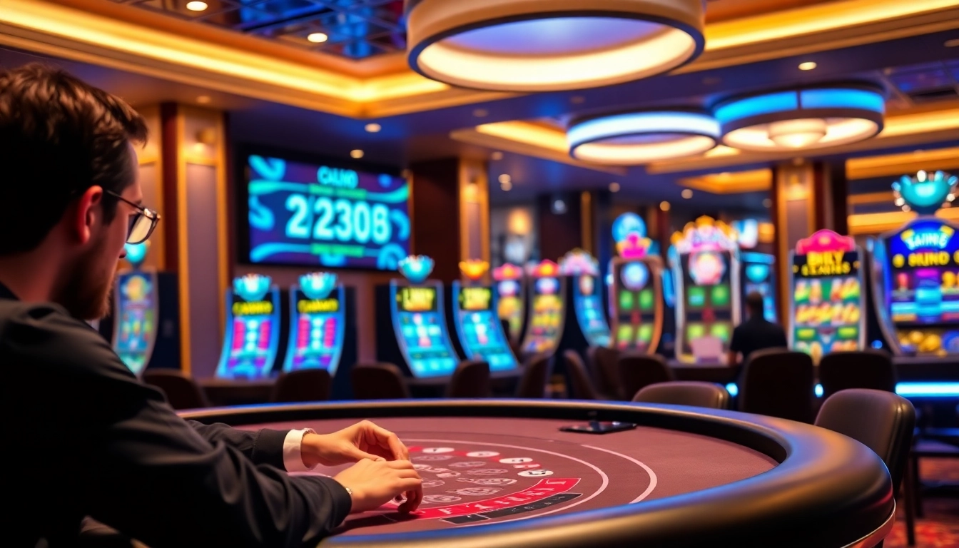 Experience the excitement of the Best payout online casino Uk with a player at a lively gaming table.