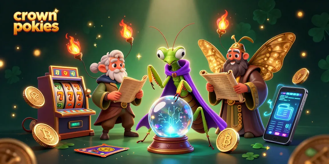 Experience thrilling crown pokies with unique characters and engaging gameplay in this vibrant illustration.