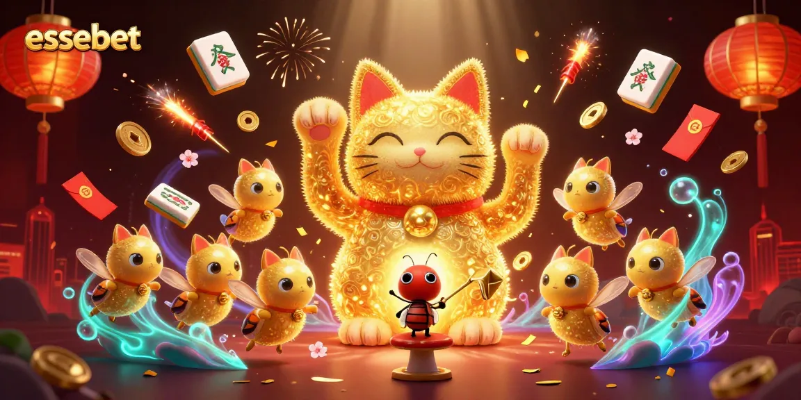 Experience the excitement of essebet with a vibrant casino-themed illustration featuring animated symbols.