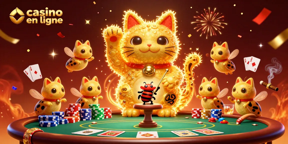 Jouez dans un casino en ligne et découvrez des jeux captivants avec notre illustration dynamique.