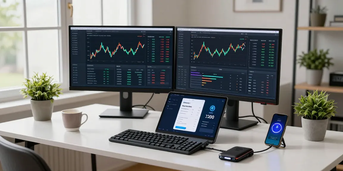 crypto mining without equipment displayed in a modern workspace with crypto charts and mining dashboards