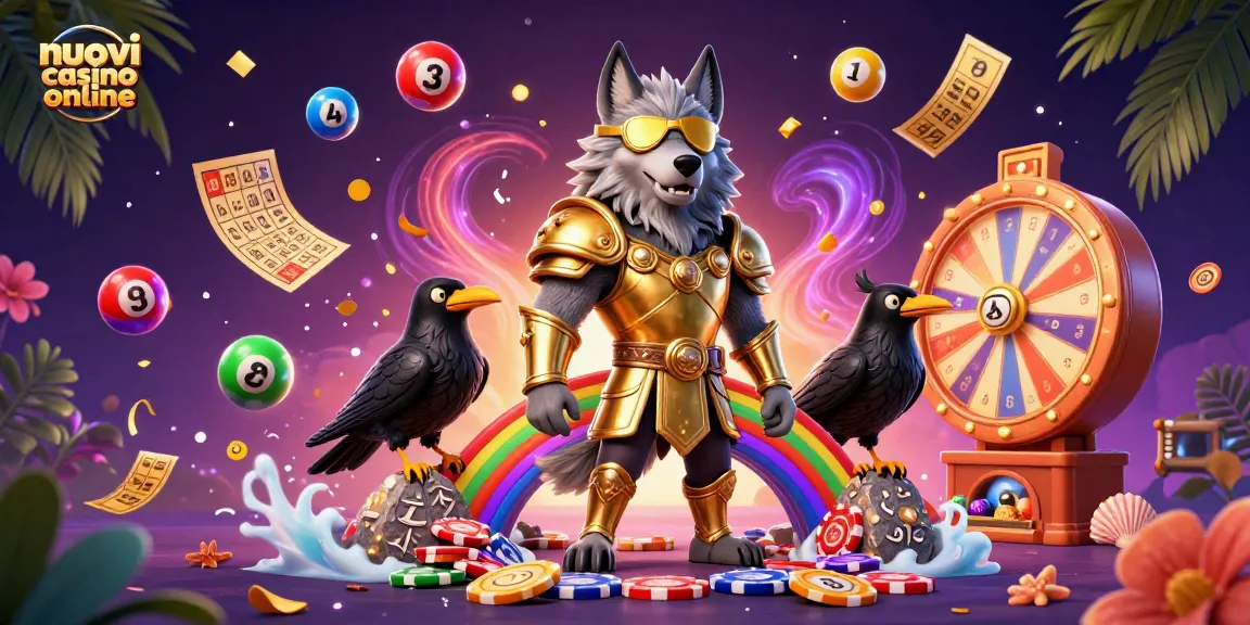 Scopri nuovi casino online con un'illustrazione avvincente di giochi e premi vibranti.