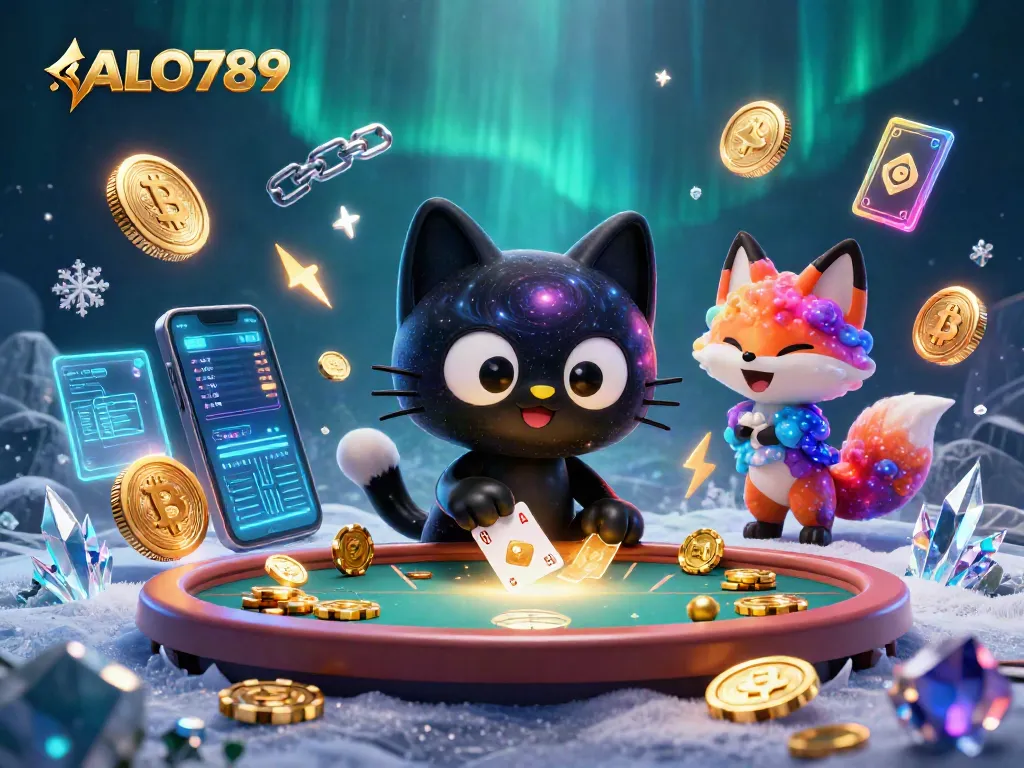 ALO789 engages players with a thrilling cosmic casino experience, featuring a charming black hole cat.