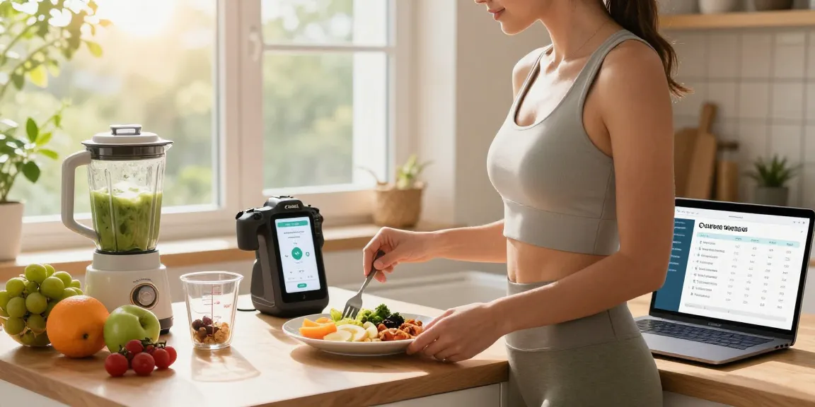 Engaging moment in a kitchen using the best calorie tracker app for healthy meal prep.