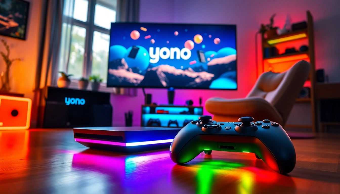 Experience the excitement of yono game in a modern gaming setup with vibrant colors and dynamic atmosphere.