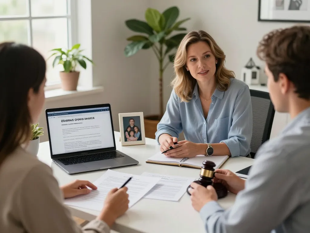 Palm Harbor Divorce Lawyer Shelly Beach providing compassionate legal guidance in a welcoming office consultation.