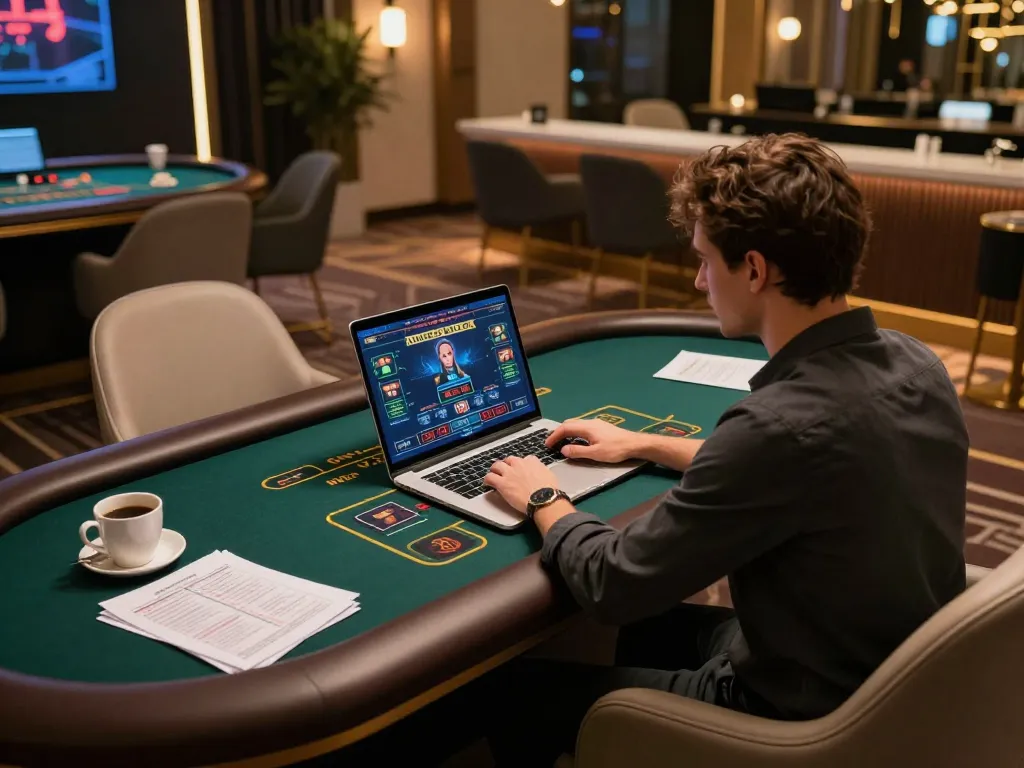 King33 online player enjoying live dealer game with dynamic interface on laptop