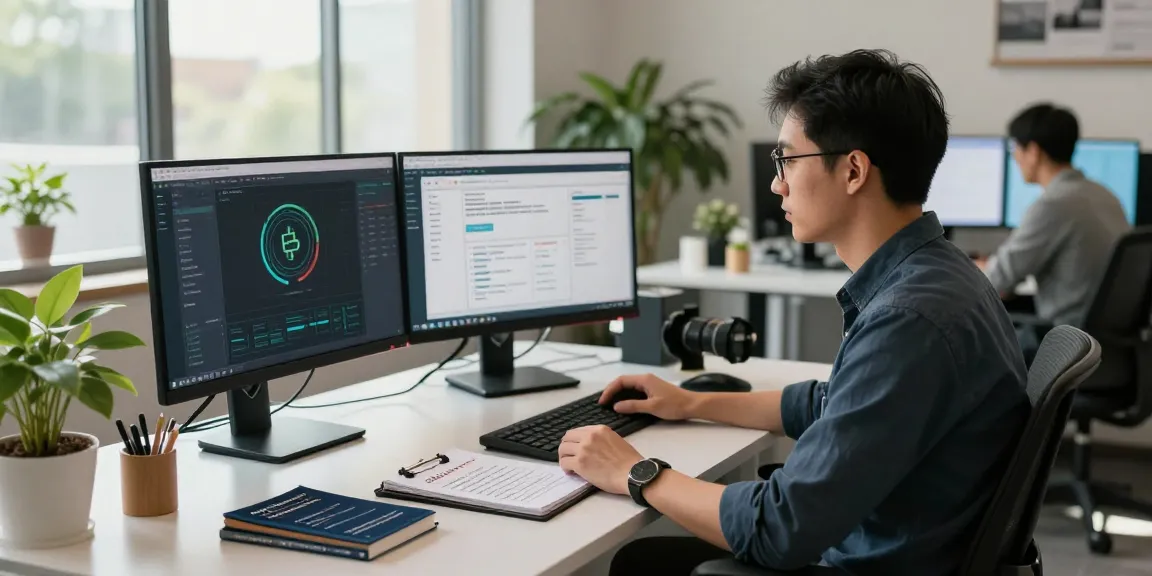 Recover stolen cryptocurrency with a professional in a modern office, using advanced tools and insights.