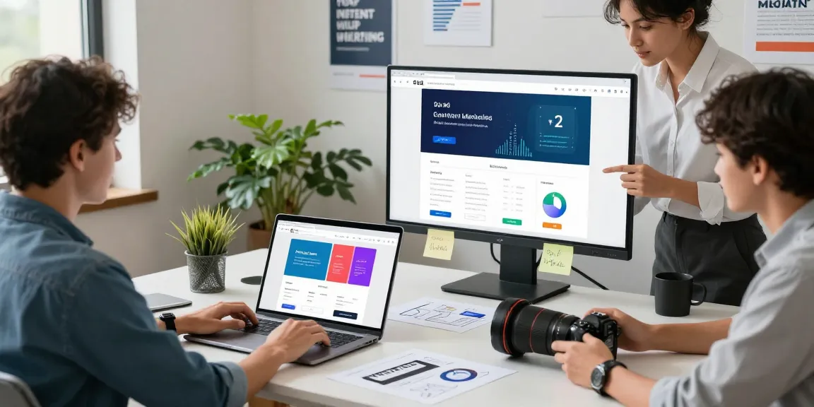 Creating custom landing page templates in a collaborative digital marketing workspace.