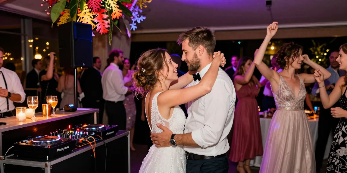DJ für Hochzeit Berlin: Ein unvergesslicher Moment beim Feiern mit Freunden und Familie, umgeben von festlicher Atmosphäre.