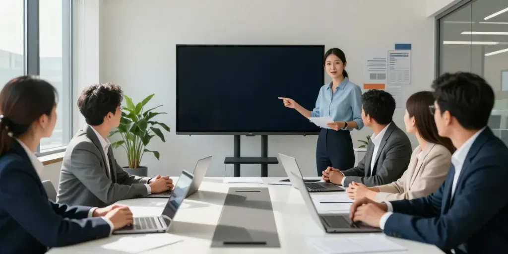 Team discussing debtor in possession financing strategies in a modern conference room.