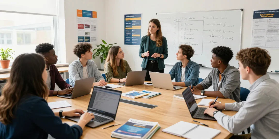 Exploring career options after A-levels in a dynamic educational setting with diverse young adults.
