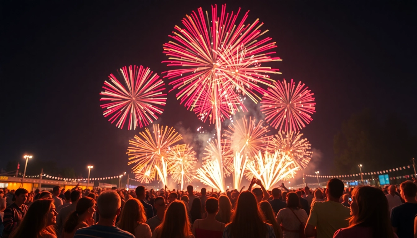 Enjoy stunning fireworks for sale lighting up the night sky during a community celebration.
