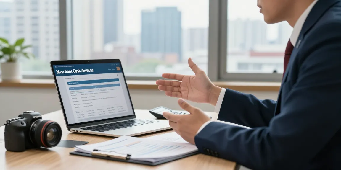 Apply for merchant cash advance with professional consultation in modern office.