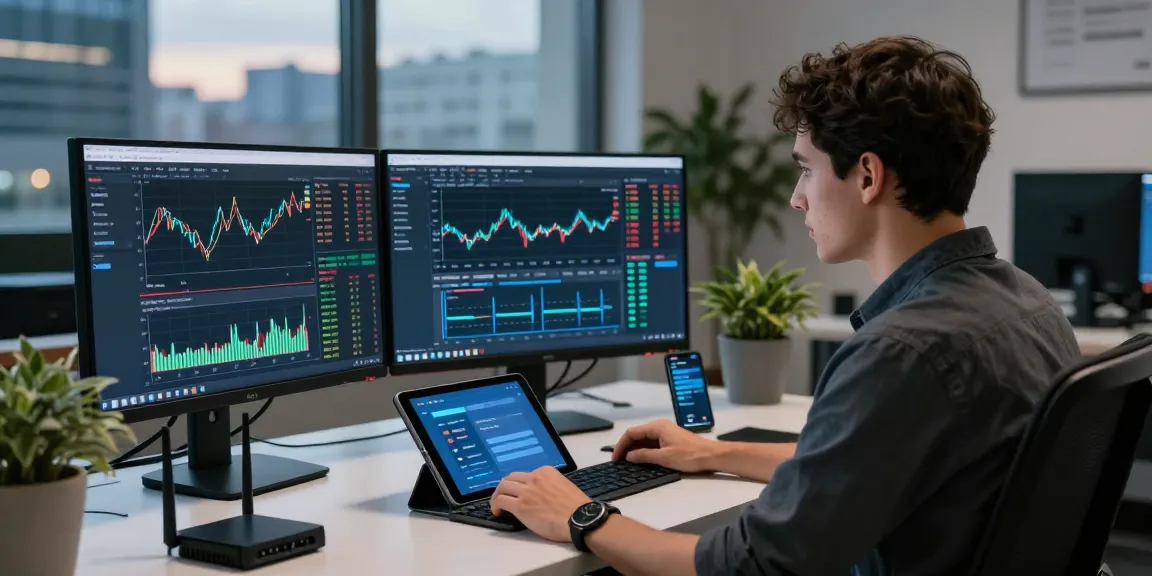 Experienced trader utilizing MetaTrader 5 in a modern office environment.