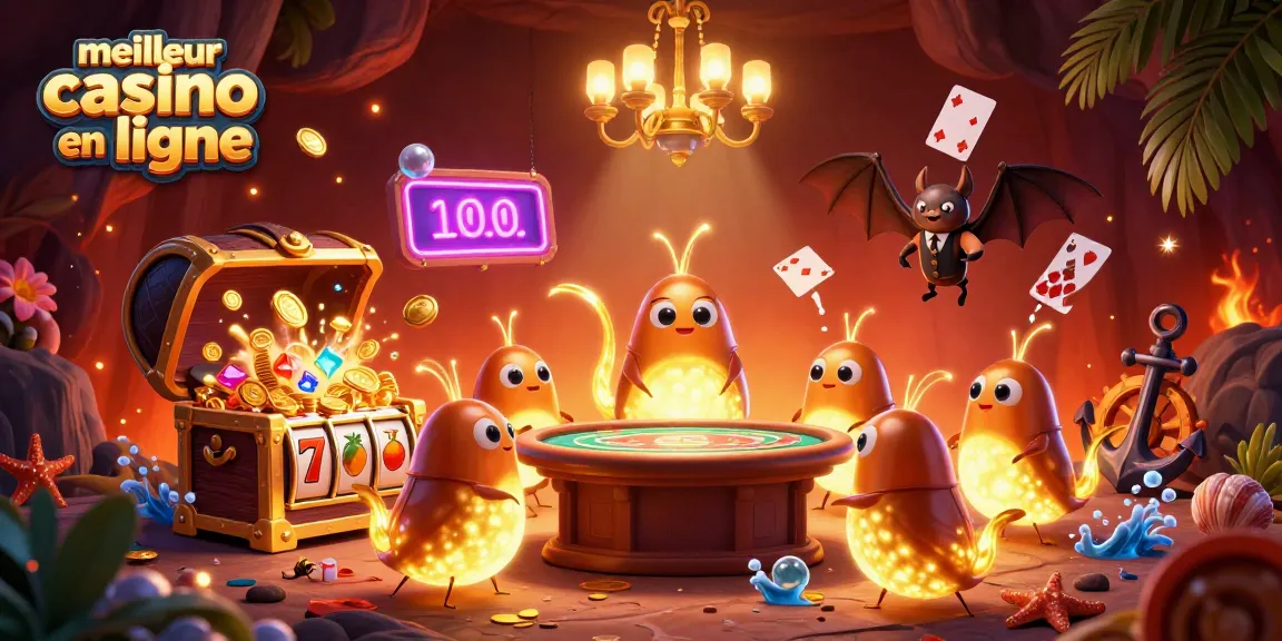 Jouez dans le meilleur casino en ligne avec des lumières de lucioles et des éléments de jeu vibrants.