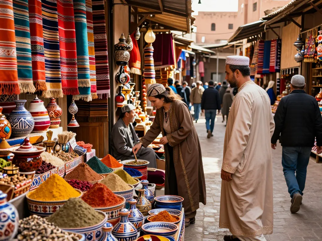 Immersive experience with a morocco tour company, exploring vibrant Marrakech markets filled with local craftsmanship.