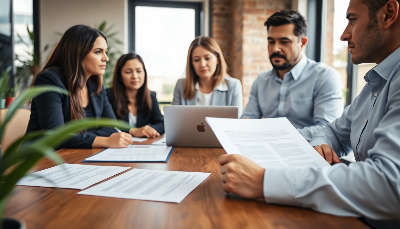 Engaging discussion on Estate Planning amidst legal documents in a bright office.