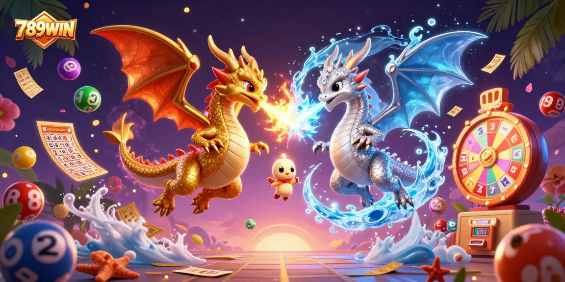 Engage in the thrilling world of 789WIN with vibrant dragons and dynamic gambling elements.
