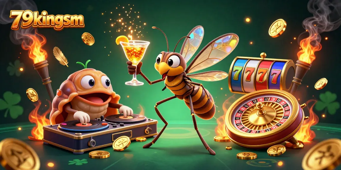 Experience the thrill of 79kingsm with a dynamic casino scene featuring a vibrant mascot and exciting gaming elements.