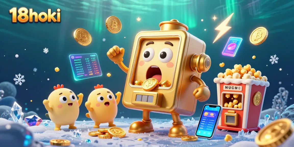 Experience the thrill of 18hoki with animated slot machines celebrating big wins amidst vibrant casino visuals.