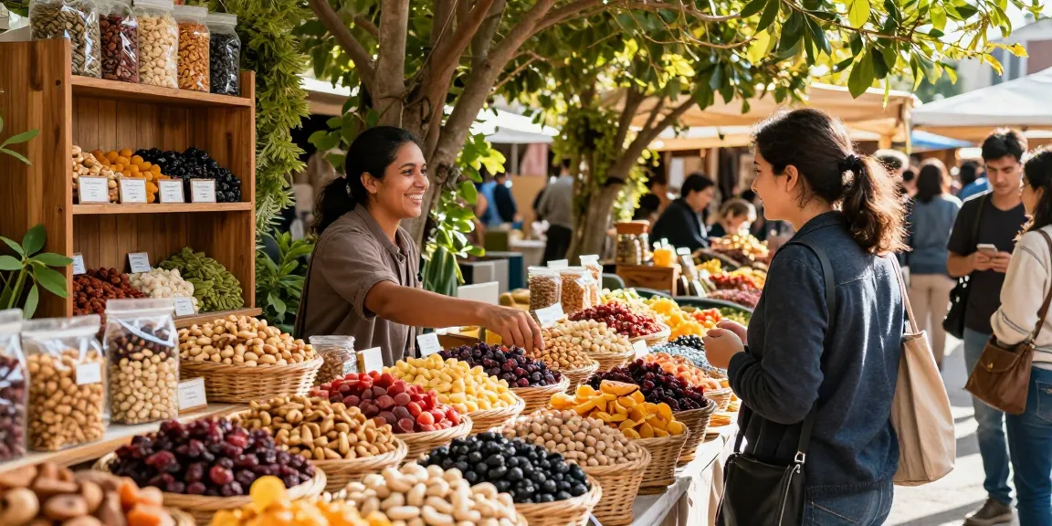 M98 สล็อตเว็บตรงไม่ผ่านเอเย่นต์ offers fresh nuts and dried fruits in a lively marketplace.