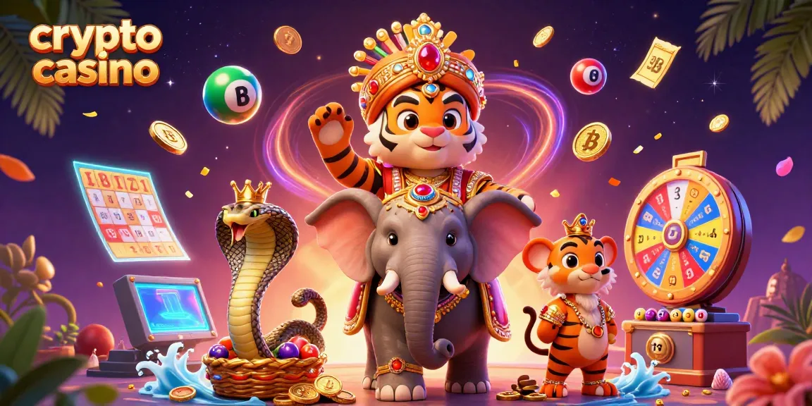 Plongez dans l'univers du crypto casino avec une éléphante ornée de joyaux et un tigre maharaja.