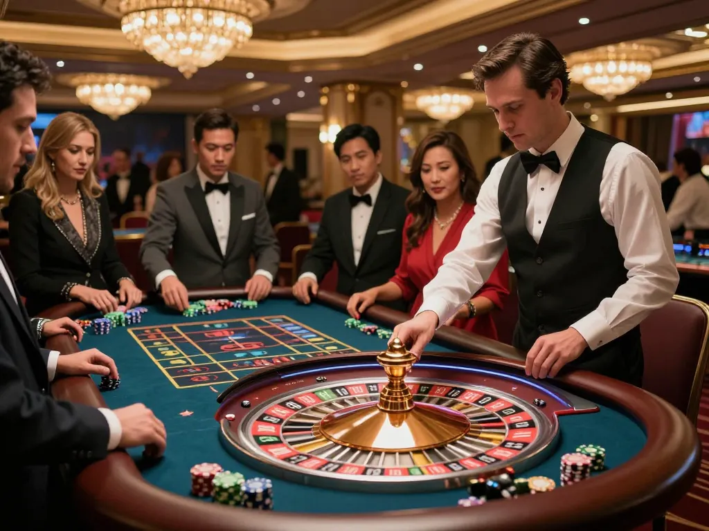 Experience thrilling roulette gameplay at https://tip88.buzz/ with engaged players and vibrant casino ambiance.