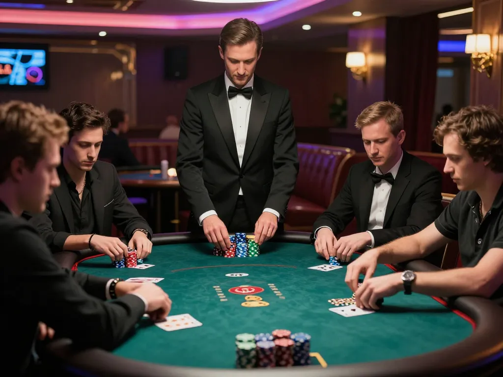 Experience the excitement at https://sky88.foo/ with high-stakes poker gameplay amid luxurious casino decor