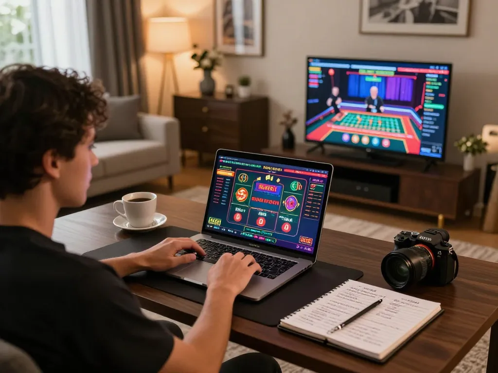 Engage with online casino gameplay on trang chu 789win from a stylish home setup