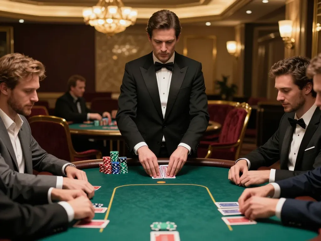 uk88 players engaging in a thrilling high-stakes poker game at an upscale casino