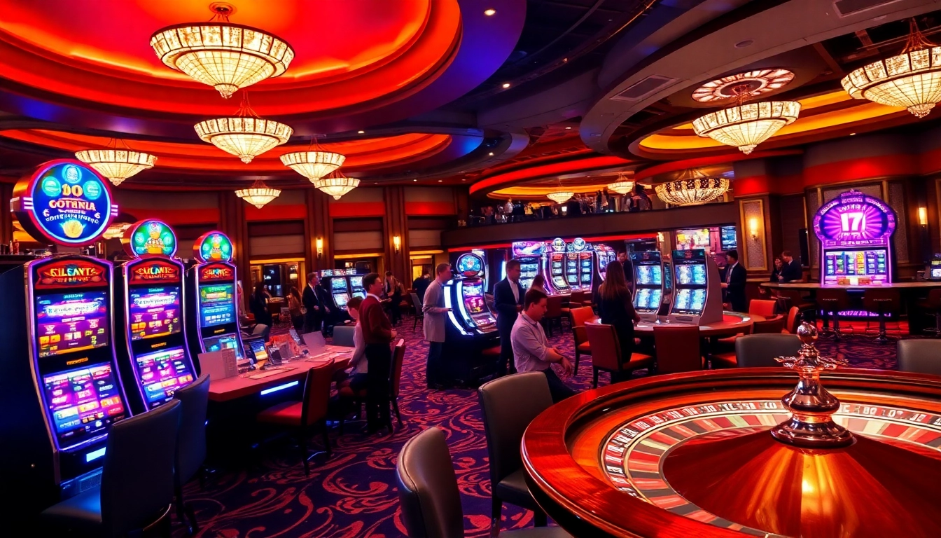 Explore the vibrant atmosphere of a Non Uk Casino showcasing lively games and elegant decor.