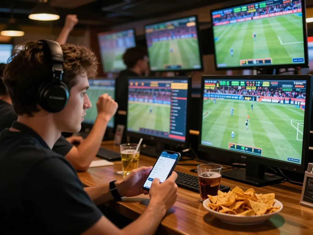 Exciting sports betting scene at 789bet with user actively placing bets in a lively environment.