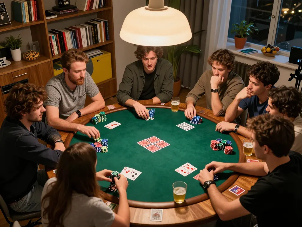 Players enjoying an exciting home poker night at Rik vip, showcasing strategic gameplay.