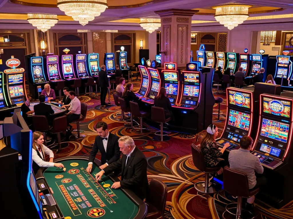 Không khí hấp dẫn tại casino với link vào m88 mới nhất thể hiện hoạt động chơi game sôi nổi và sự tương tác xã hội.