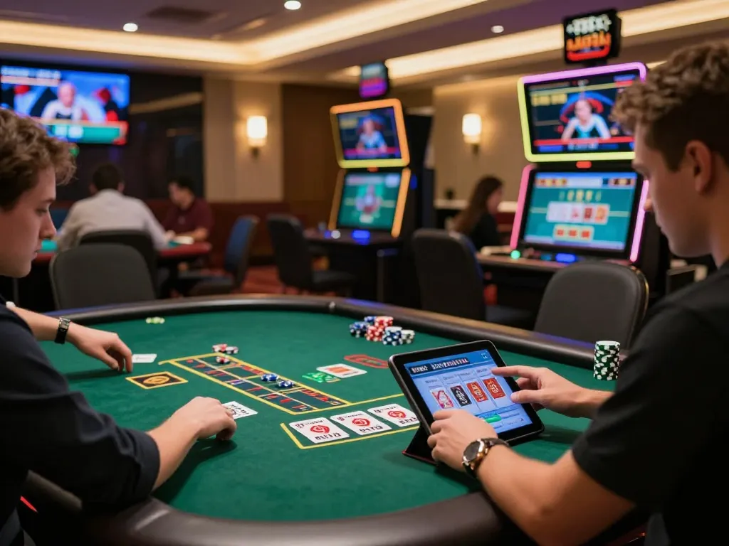 Player winning bets in exciting online blackjack session at Vmax ok casino.